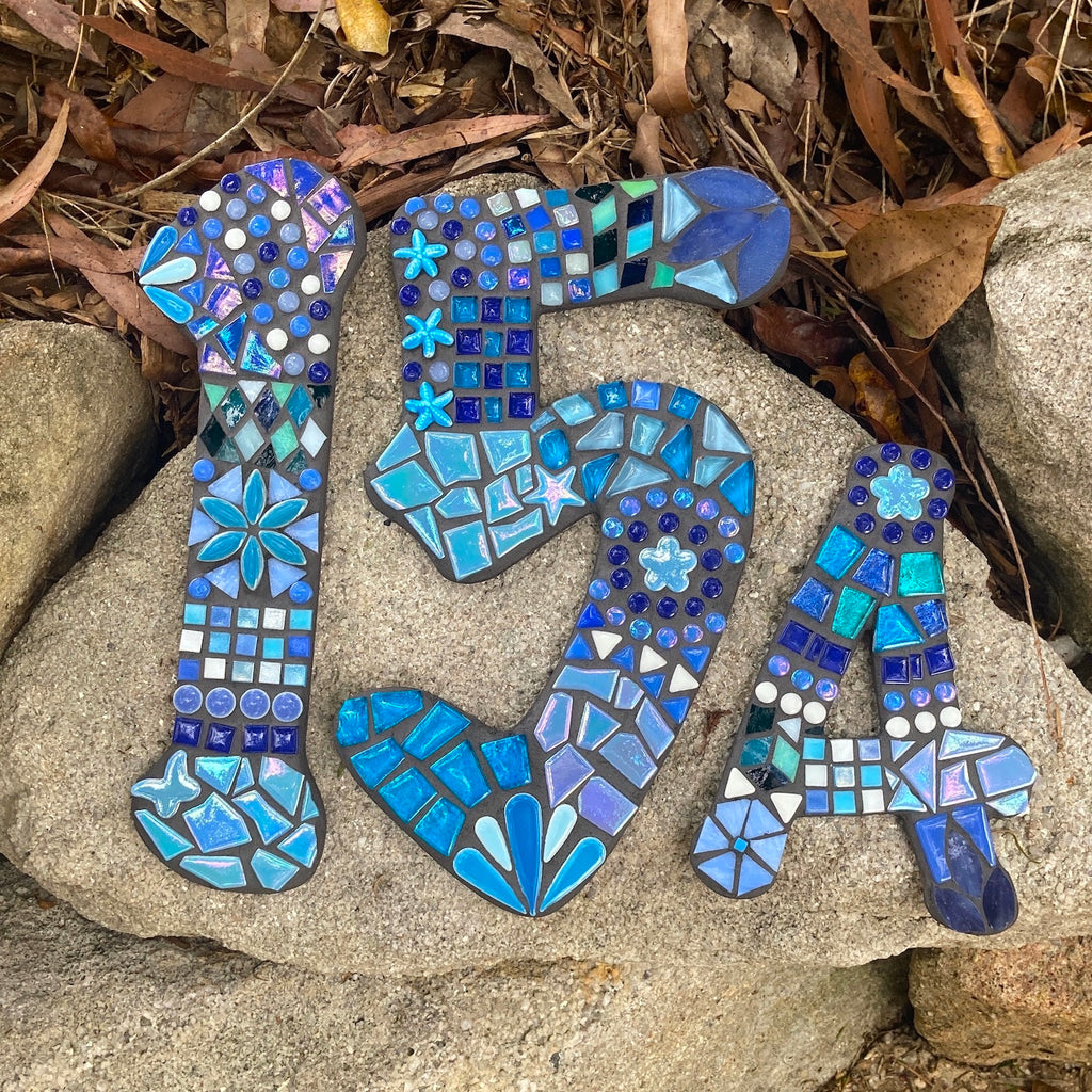 Custom Made Large Individual Cut Out Mosaic House Number(s)