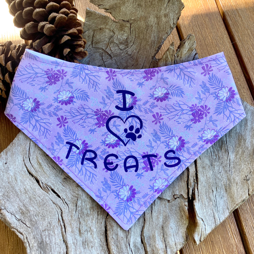 I LOVE TREATS - Printed Dog Bandana