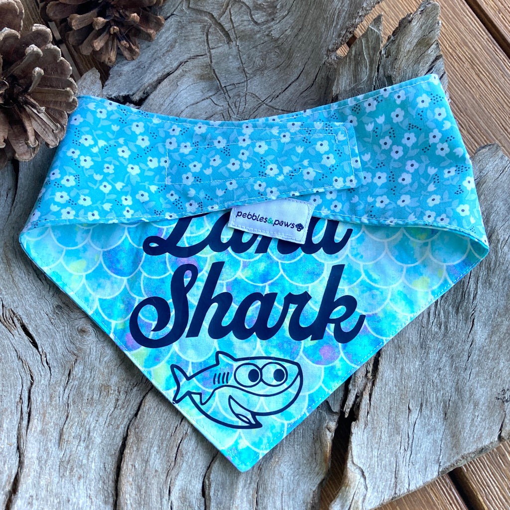 LAND SHARK / LITTLE SISTER - Reversible Printed Puppy Bandana