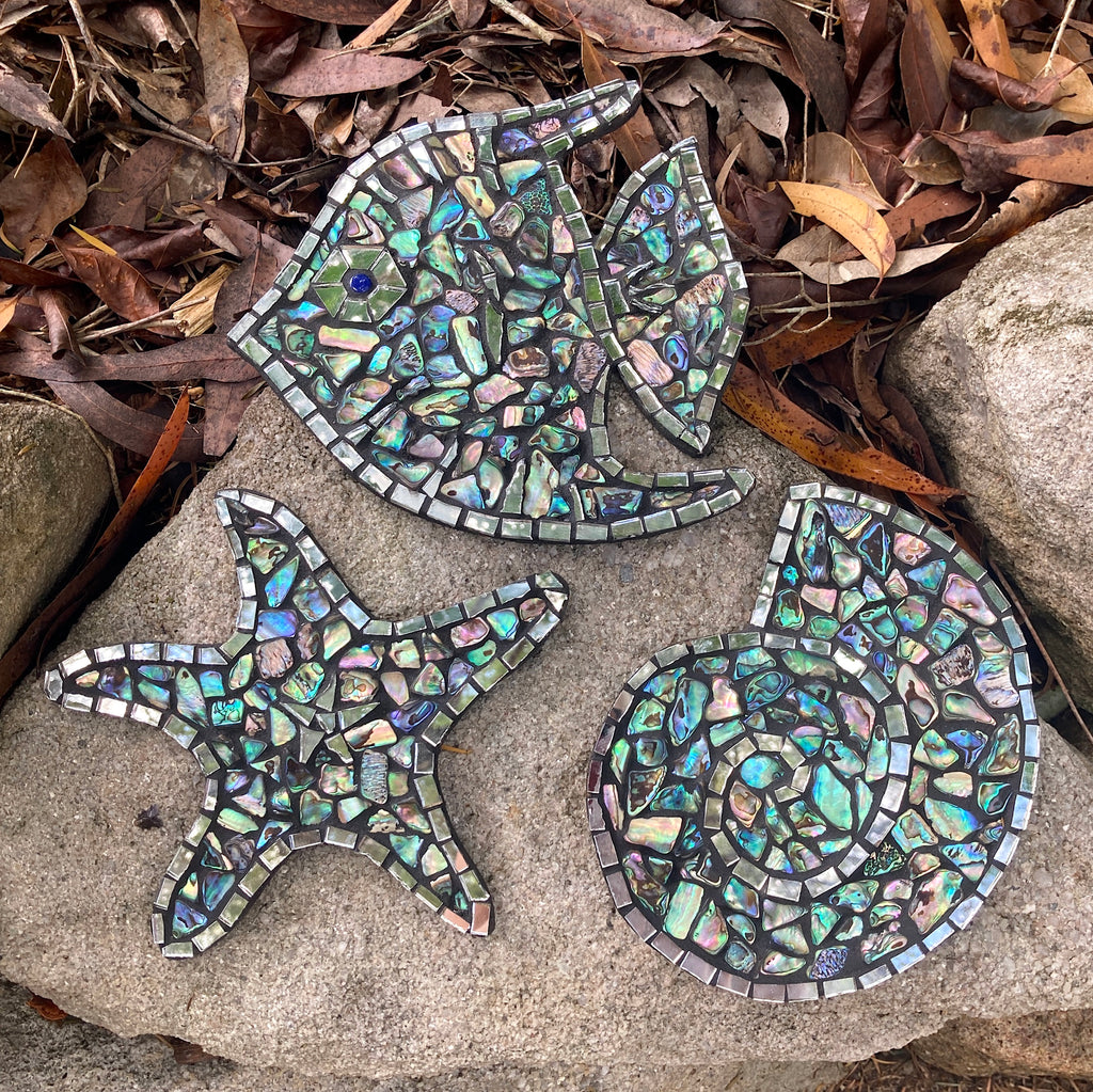 Paua Shell Ocean Mosaic Art - Set of 3 designs