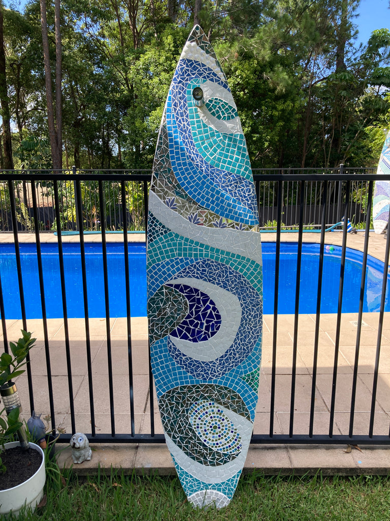 Surfboard Garden Art Mosaic - 70cm x 26cm