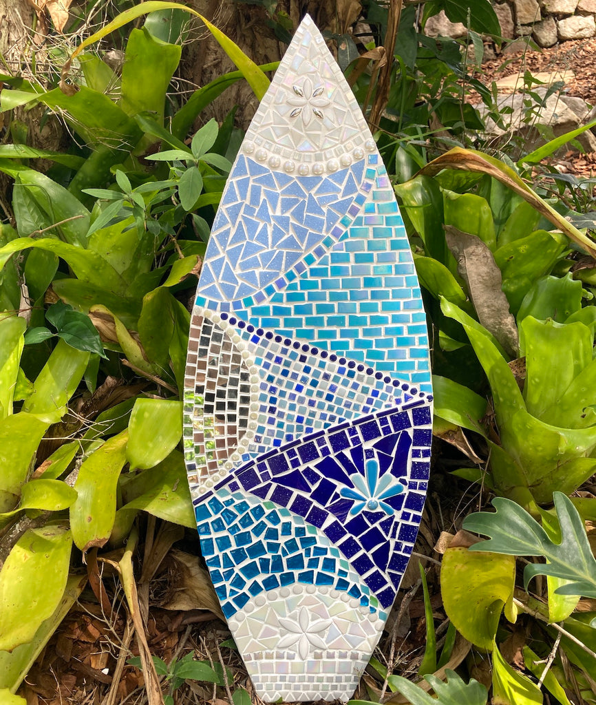 Surfboard Garden Art Mosaic - 70cm x 26cm