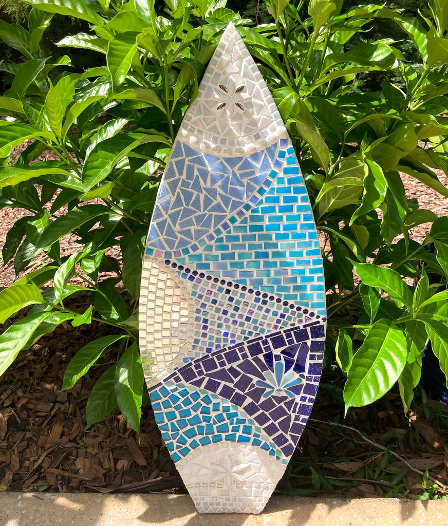 Surfboard Garden Art Mosaic - 70cm x 26cm