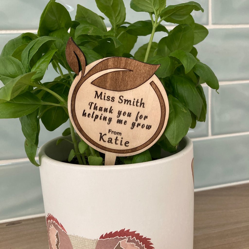 Personalised Teacher Appreciation Gift - Plant Pot Marker, 2 design options