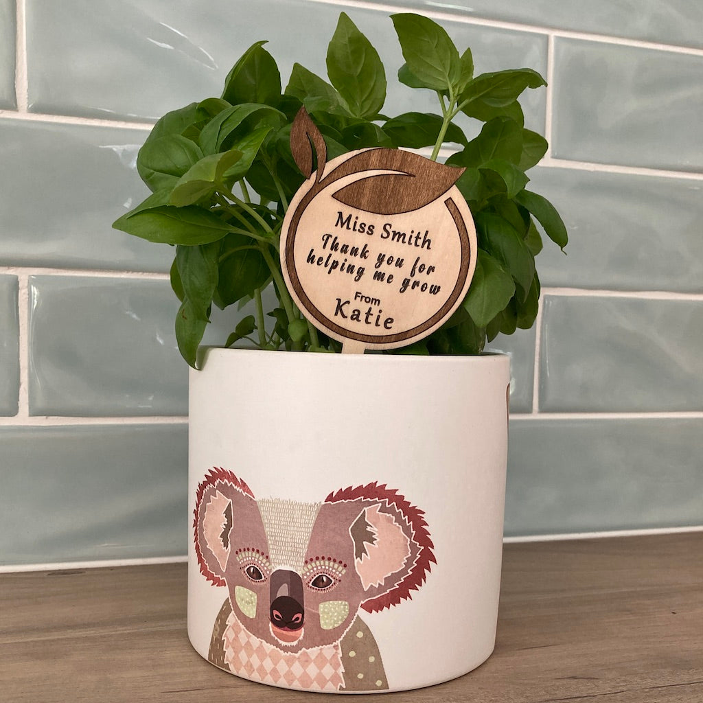 Personalised Teacher Appreciation Gift - Plant Pot Marker, 2 design options