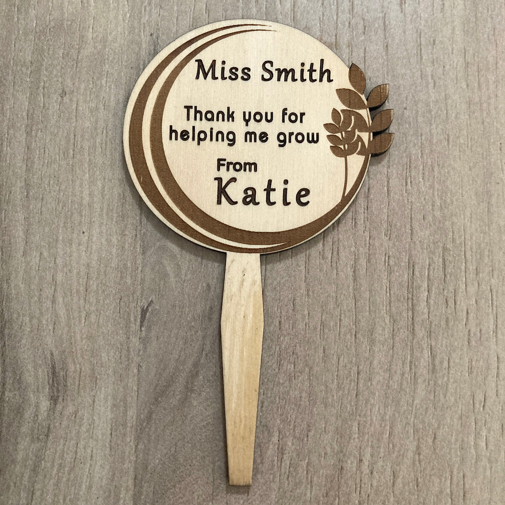 Personalised Teacher Appreciation Gift - Plant Pot Marker, 2 design options