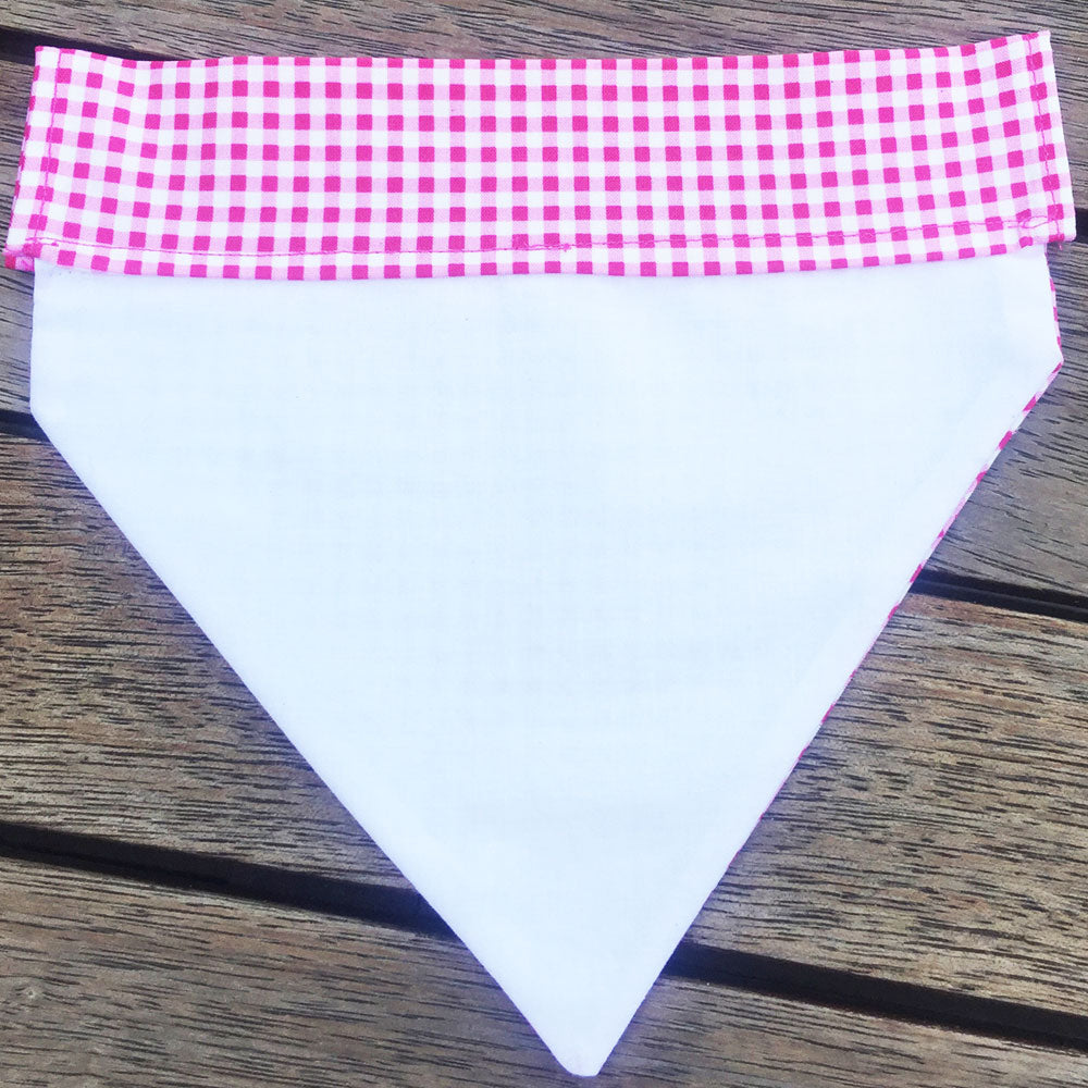 Over the Collar Handmade Dog Bandana - Pink Gingham